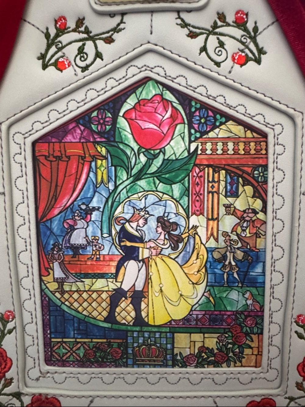 NWT Loungefly Disney Beauty and the Beast Stained Glass Portrait Mini Backpack - Picture 4 of 14